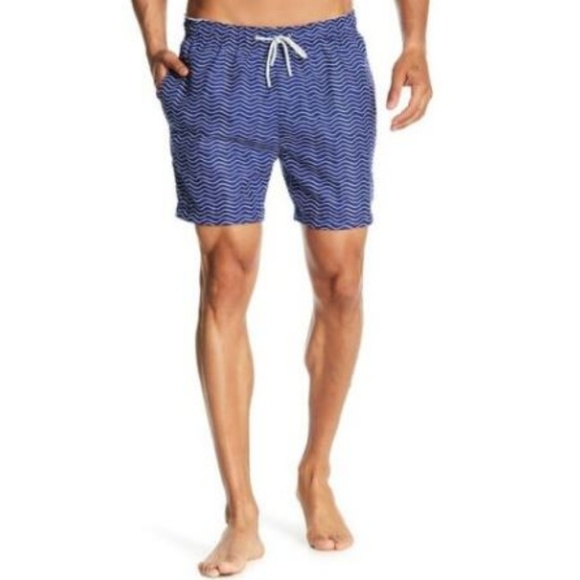 The Endless Summer Wavy Print Swim Trunks Shorts - Picture 2 of 3